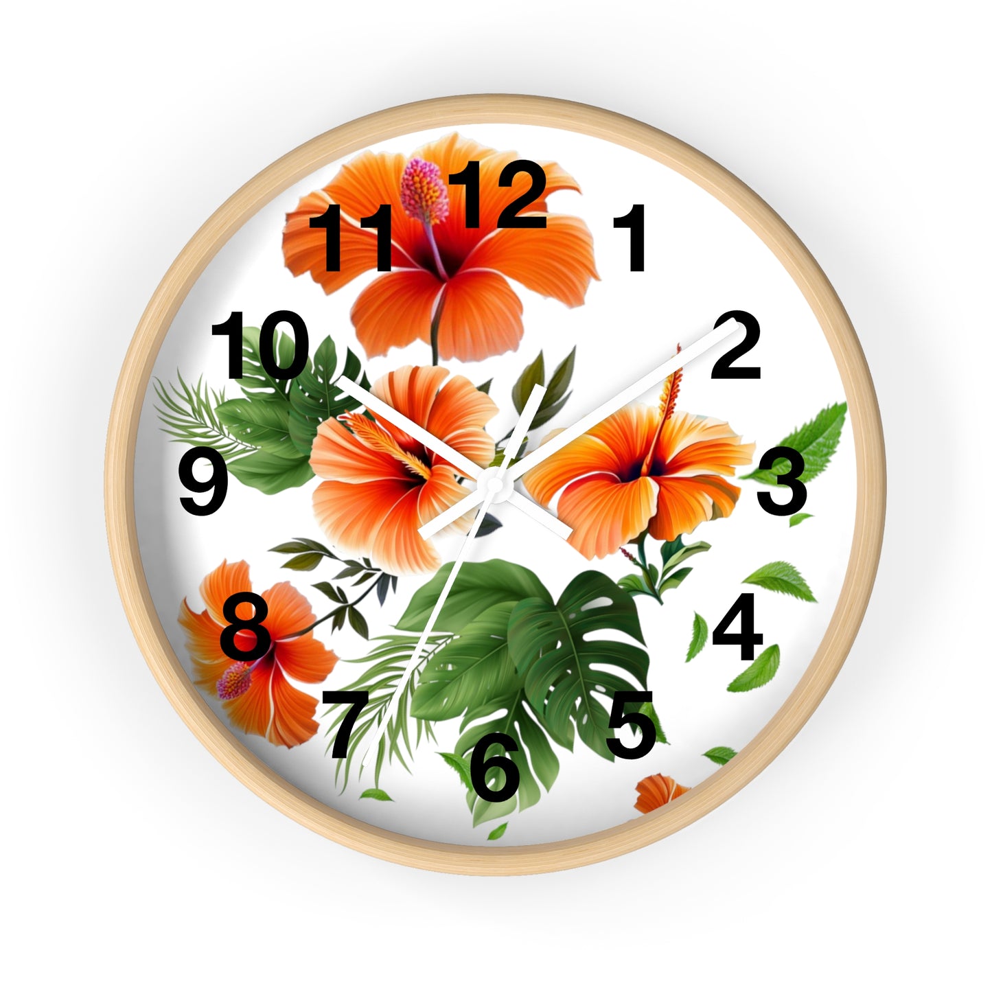 Hibiscus Wall Clock