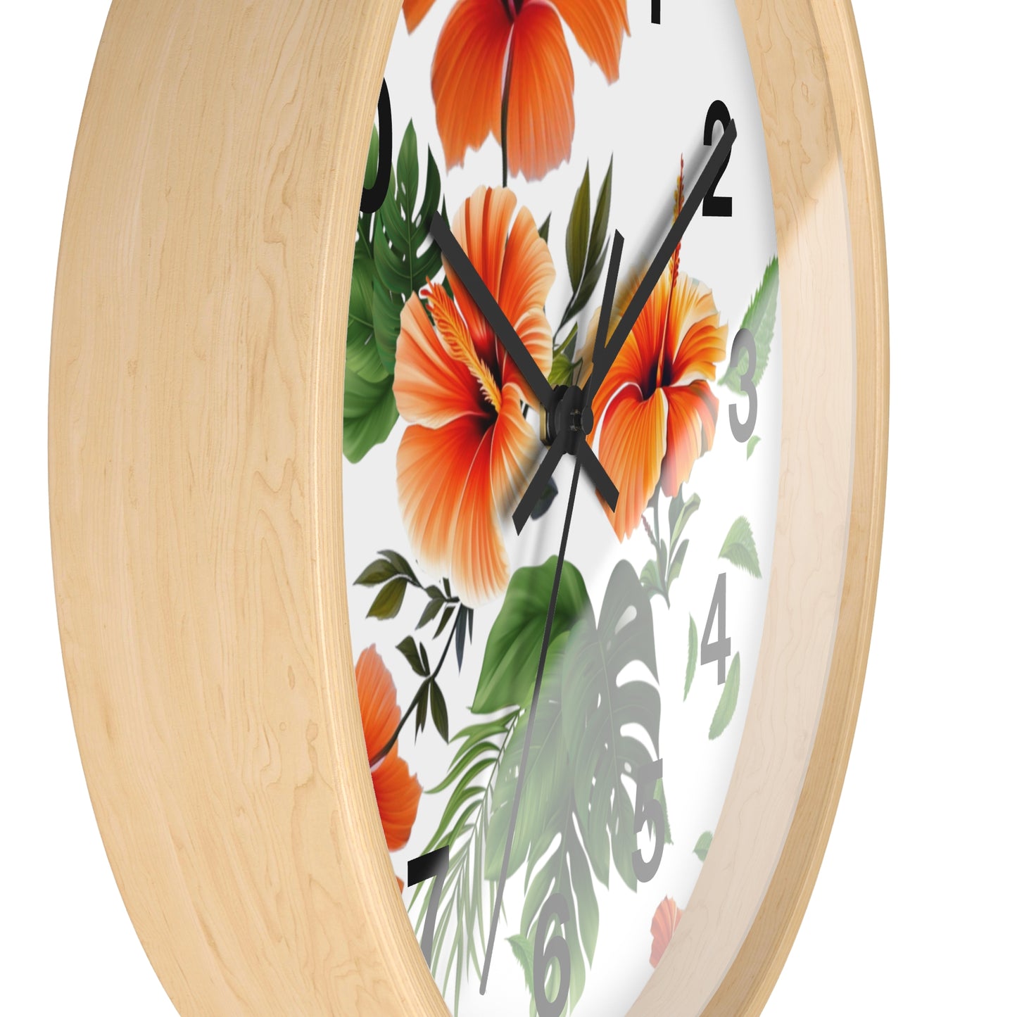 Hibiscus Wall Clock