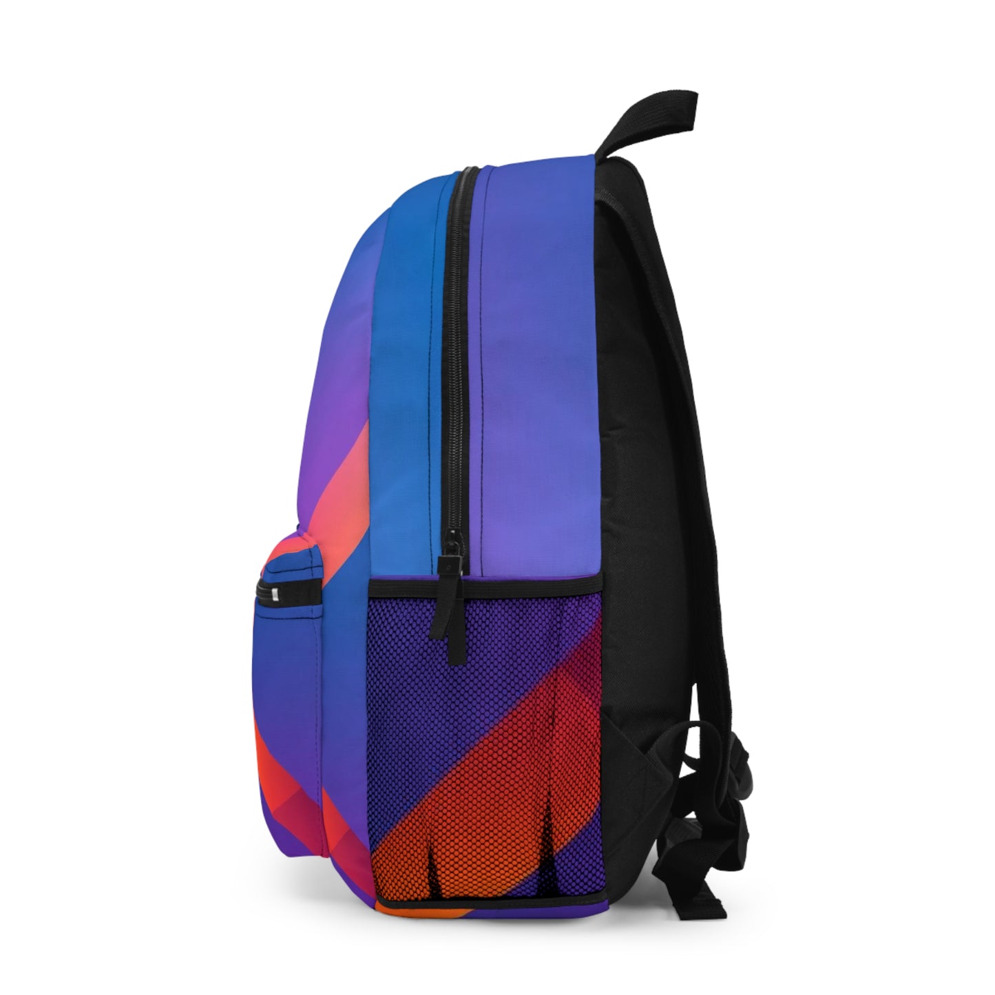 Gradient Stripe Backpack — Vibrant Purple & Blue Geometric School/Everyday Bag