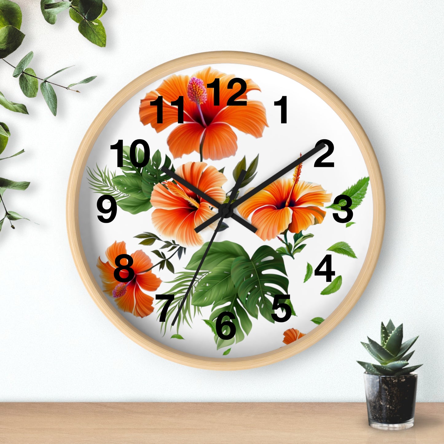 Hibiscus Wall Clock