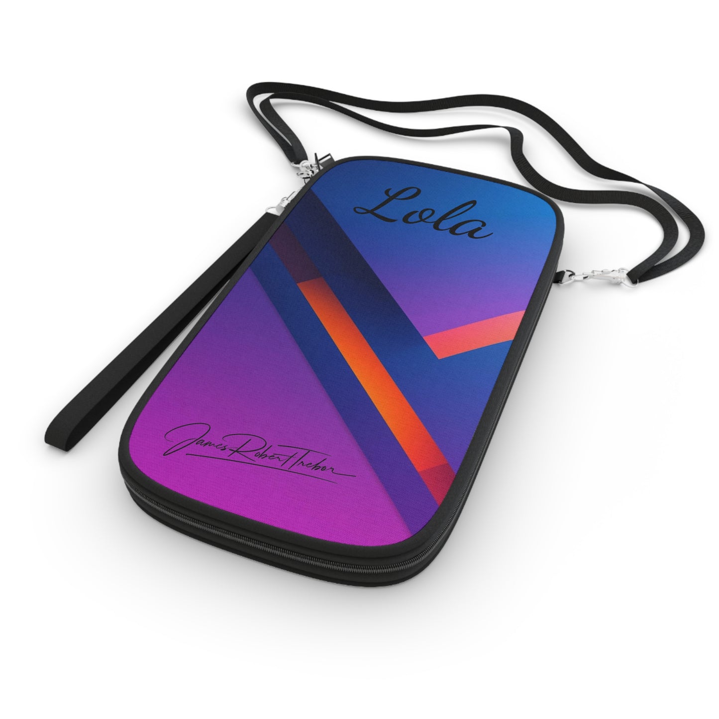Passport Wallet (Lola)— Retro Gradient Travel Organizer with Geometric Stripes