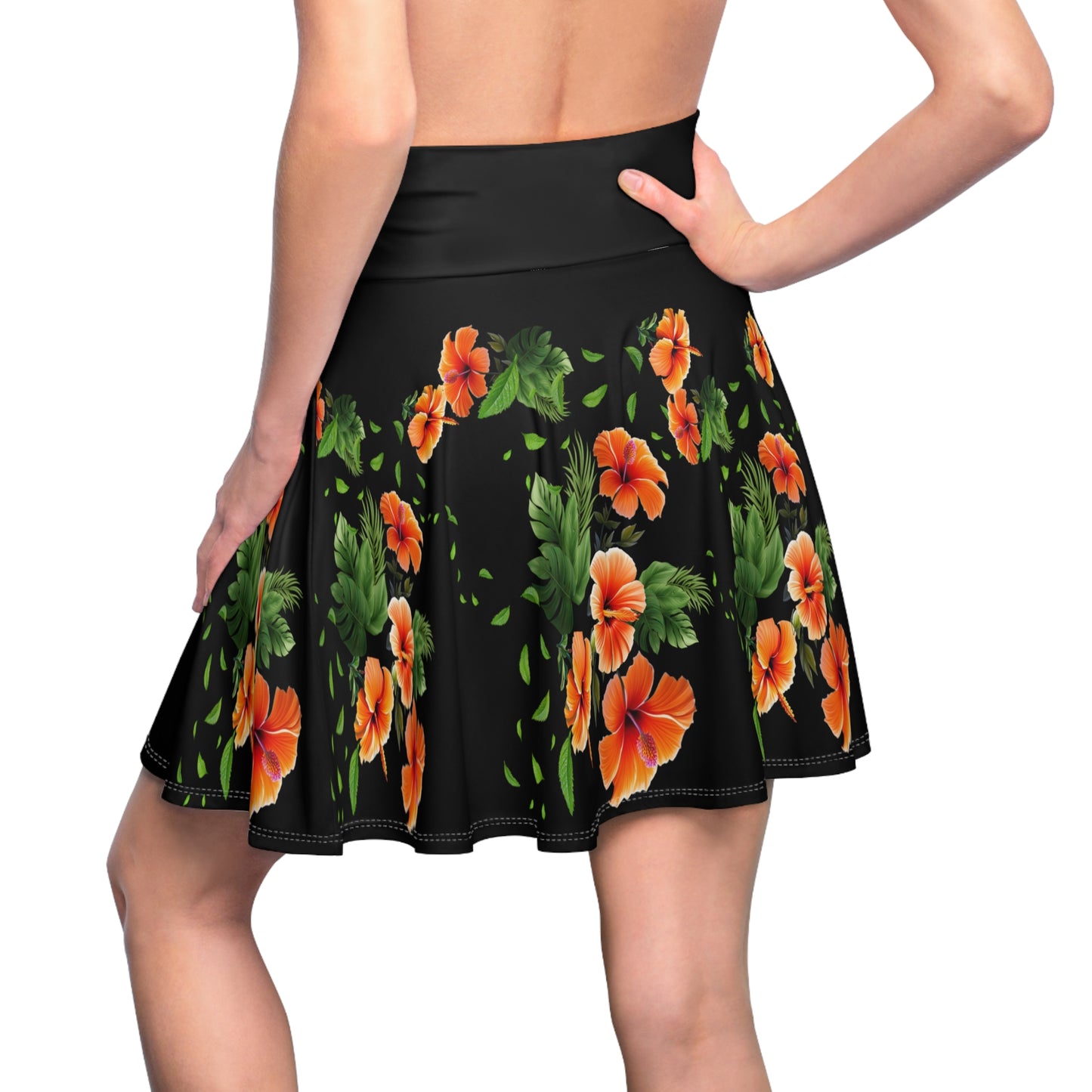 Women's Hibiscus Skater Skirt (AOP)