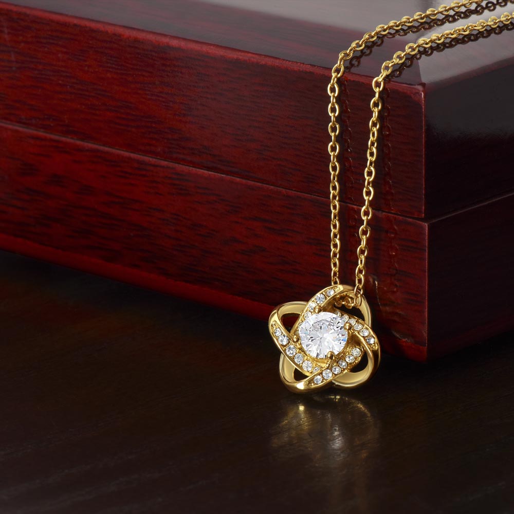 Wife - Love Knot Necklace (White or Yellow Gold)