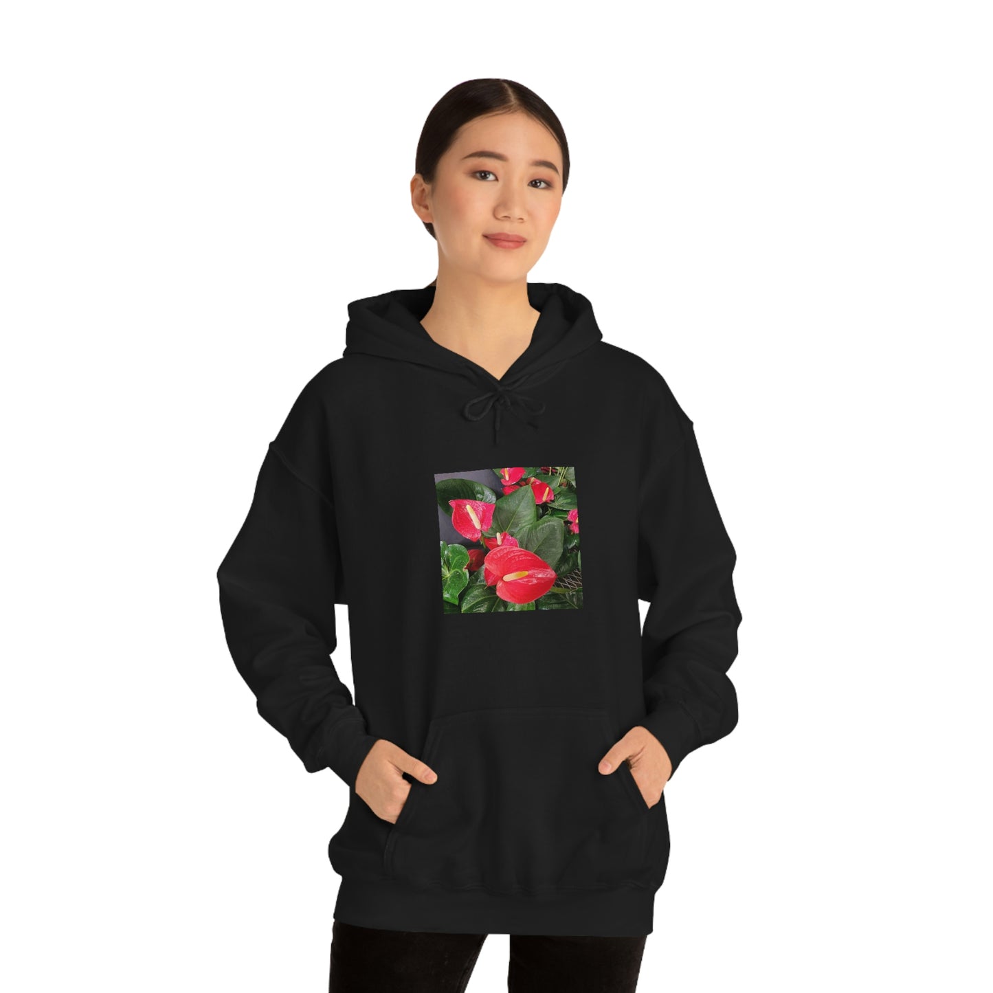 Island Style Anthurium Unisex Heavy Blend™ Hooded Sweatshirt