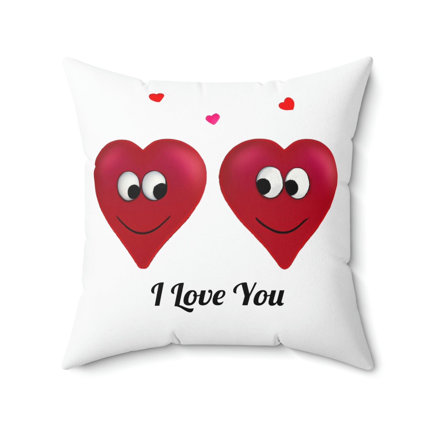 Valentine's "I Love You" Conversation Hearts Spun Polyester Square Pillow