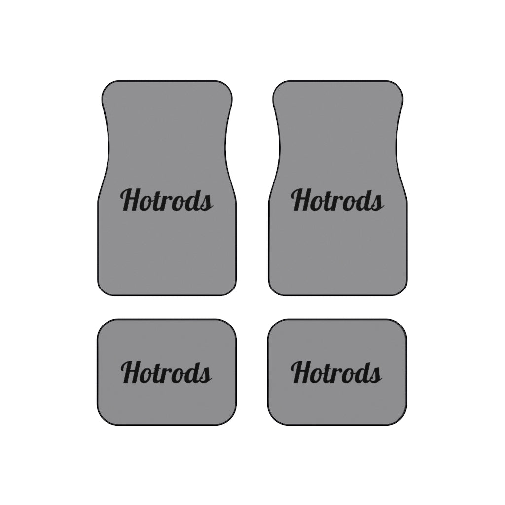 Hotrods Car Mats (Set of 4) - Grey w/Black print