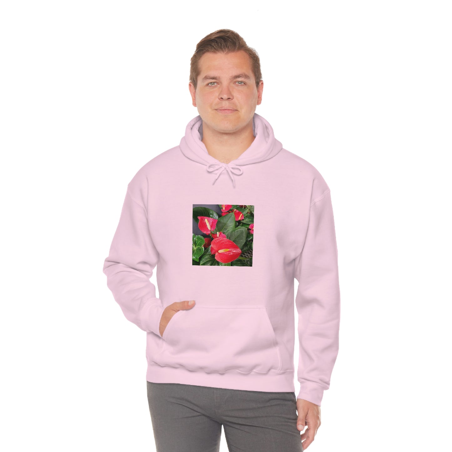 Island Style Anthurium Unisex Heavy Blend™ Hooded Sweatshirt