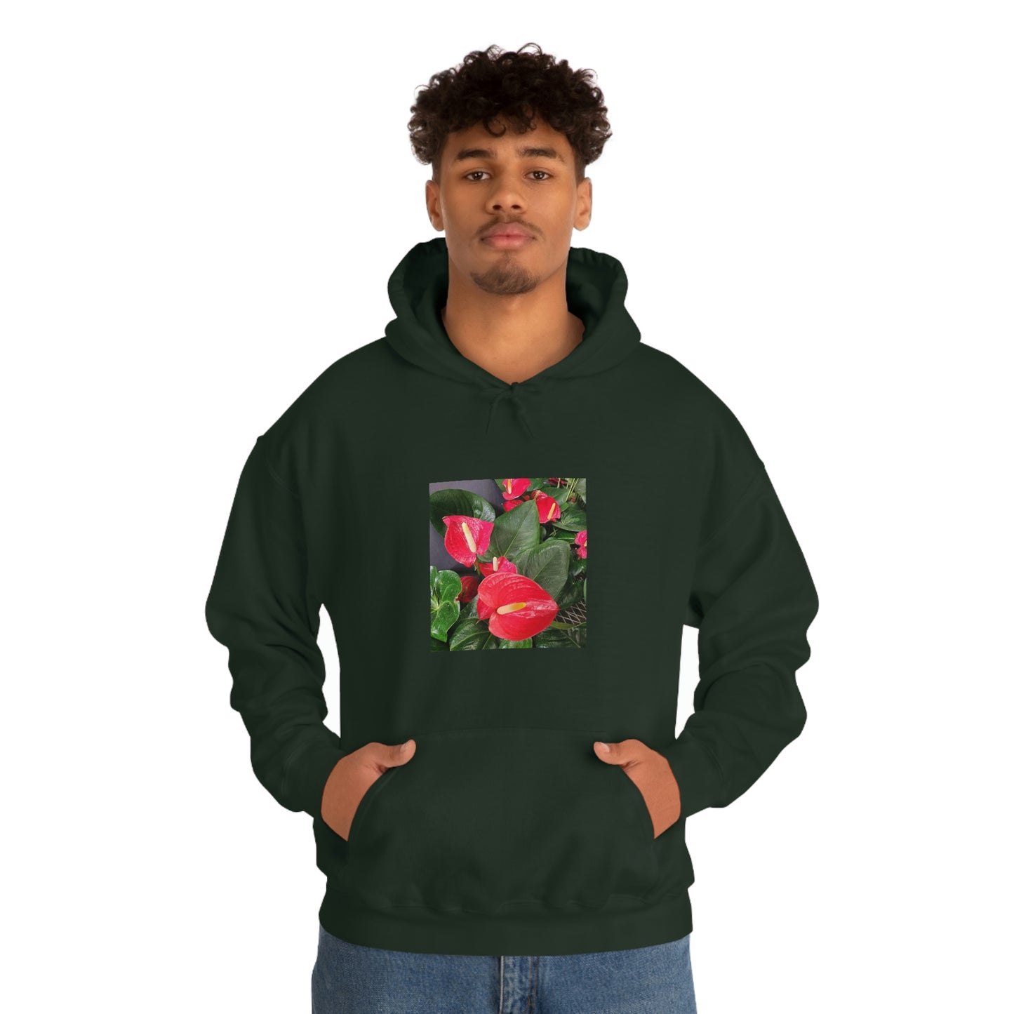 Island Style Anthurium Unisex Heavy Blend™ Hooded Sweatshirt