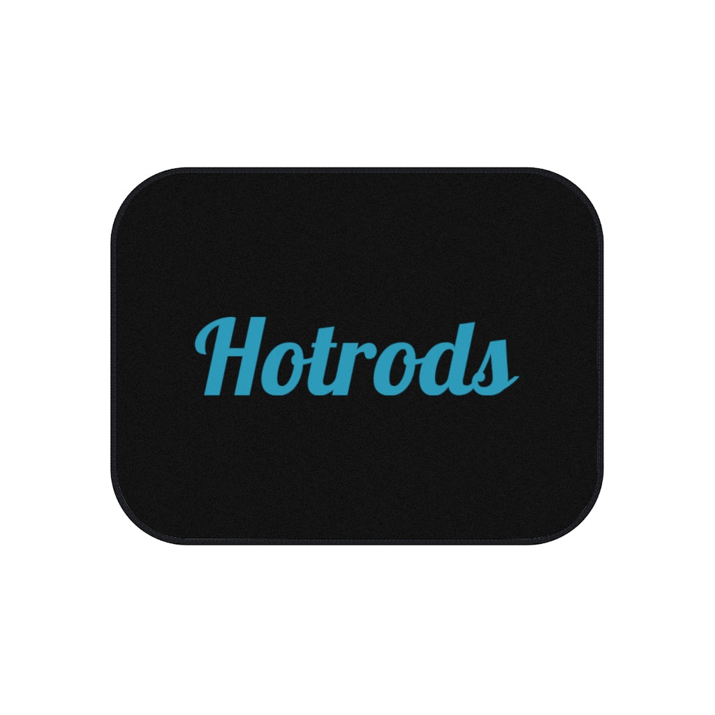 Hotrods Car Mats (Set of 4) - Black w/Blue print