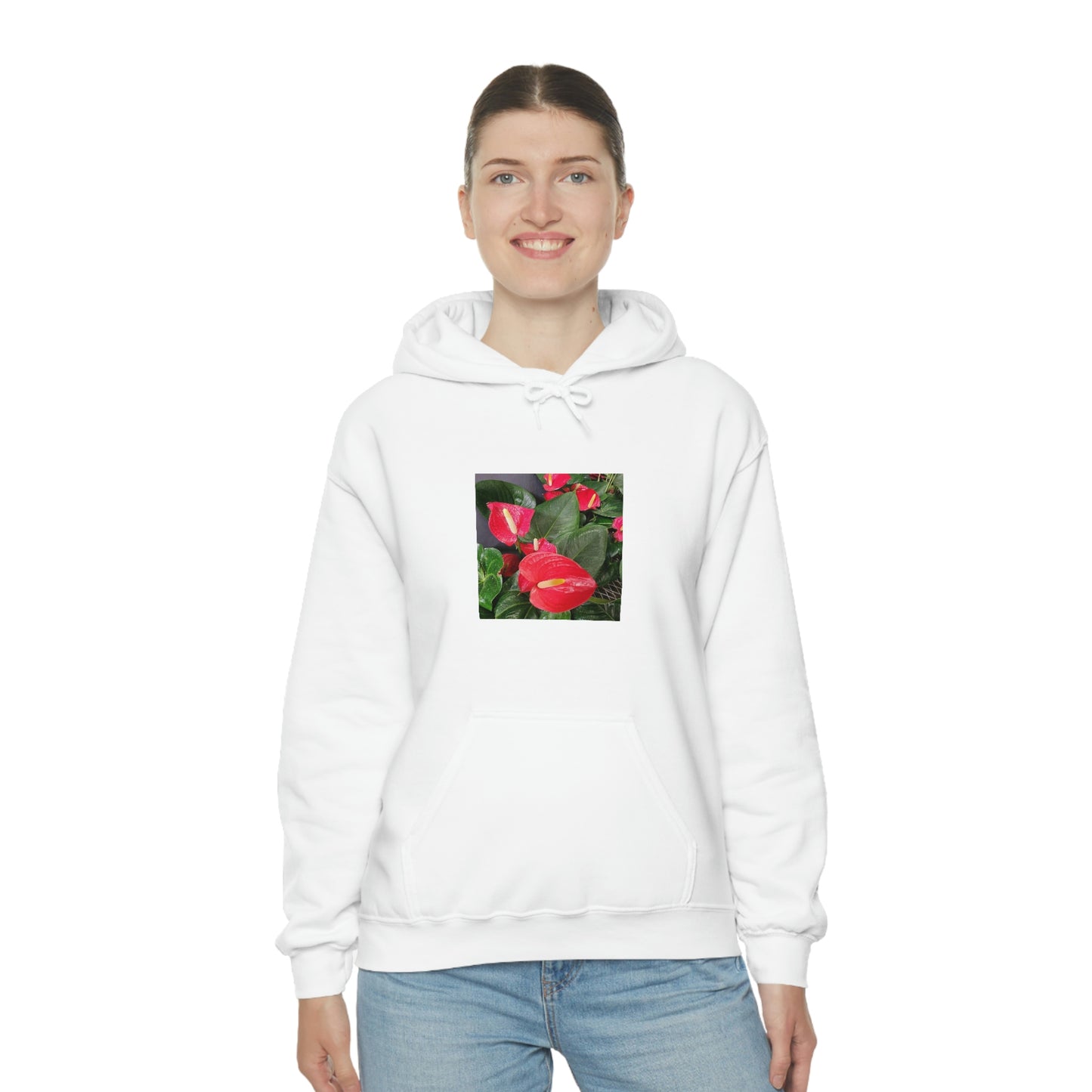 Island Style Anthurium Unisex Heavy Blend™ Hooded Sweatshirt