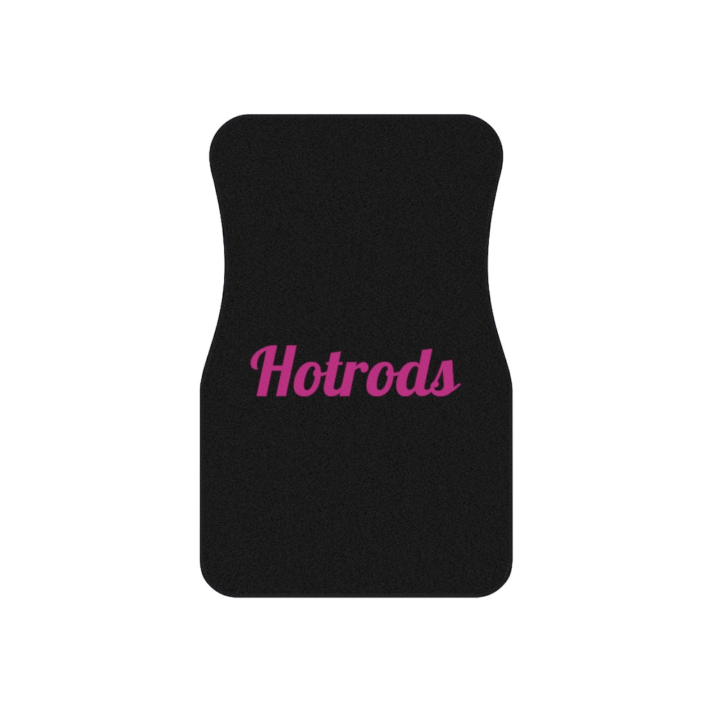 Hotrods Car Mats (Set of 4) - Black w/Pink print