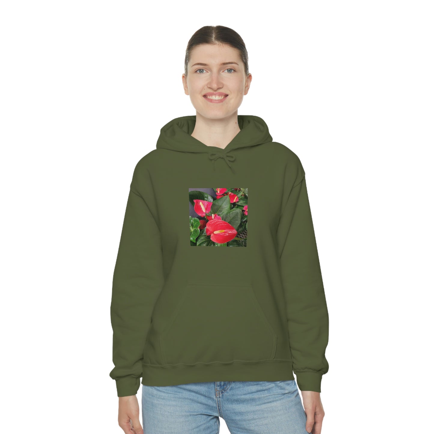 Island Style Anthurium Unisex Heavy Blend™ Hooded Sweatshirt