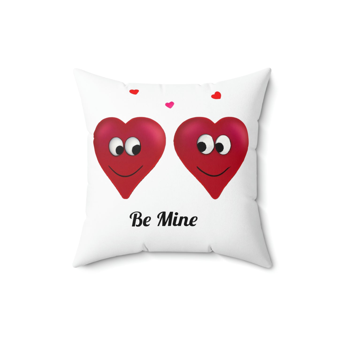 Valentine's "Be Mine" Conversation Hearts Spun Polyester Square Pillow