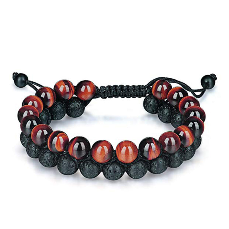 Tiger Eye Couple Bracelets / Matte Black Agate Beads Bracelet