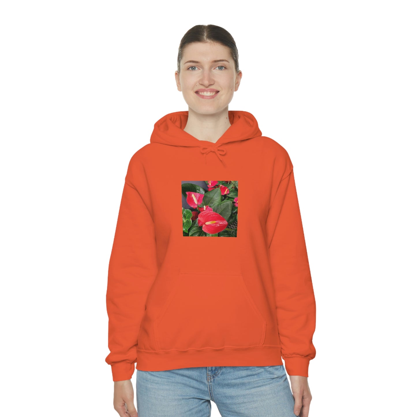 Island Style Anthurium Unisex Heavy Blend™ Hooded Sweatshirt