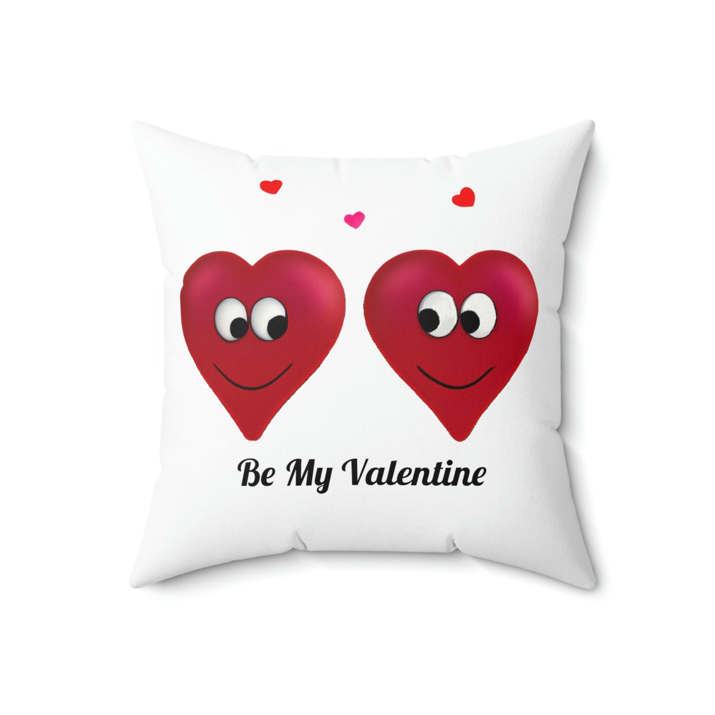 Valentine's "Be My Valentine" Conversation Hearts Spun Polyester Square Pillow