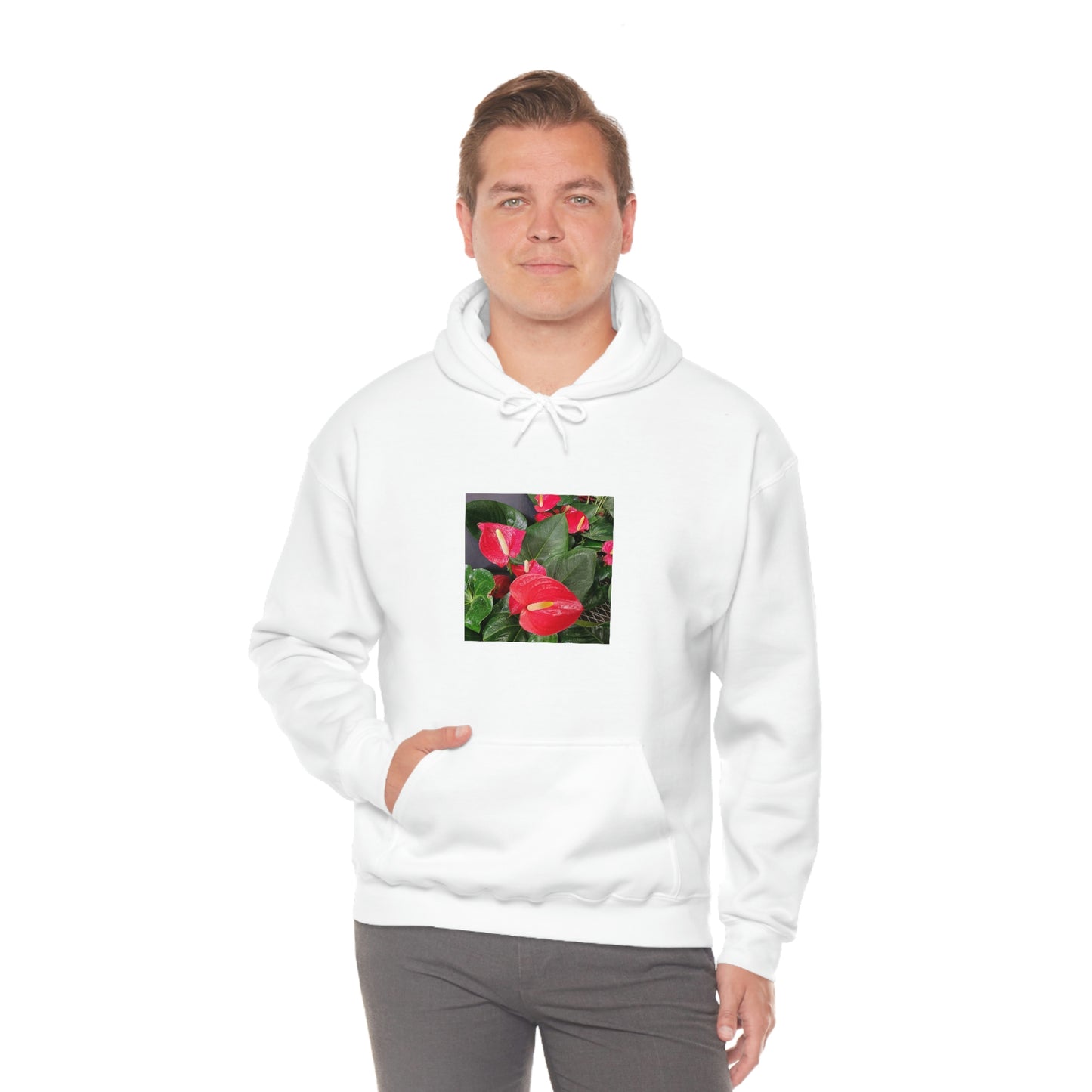 Island Style Anthurium Unisex Heavy Blend™ Hooded Sweatshirt