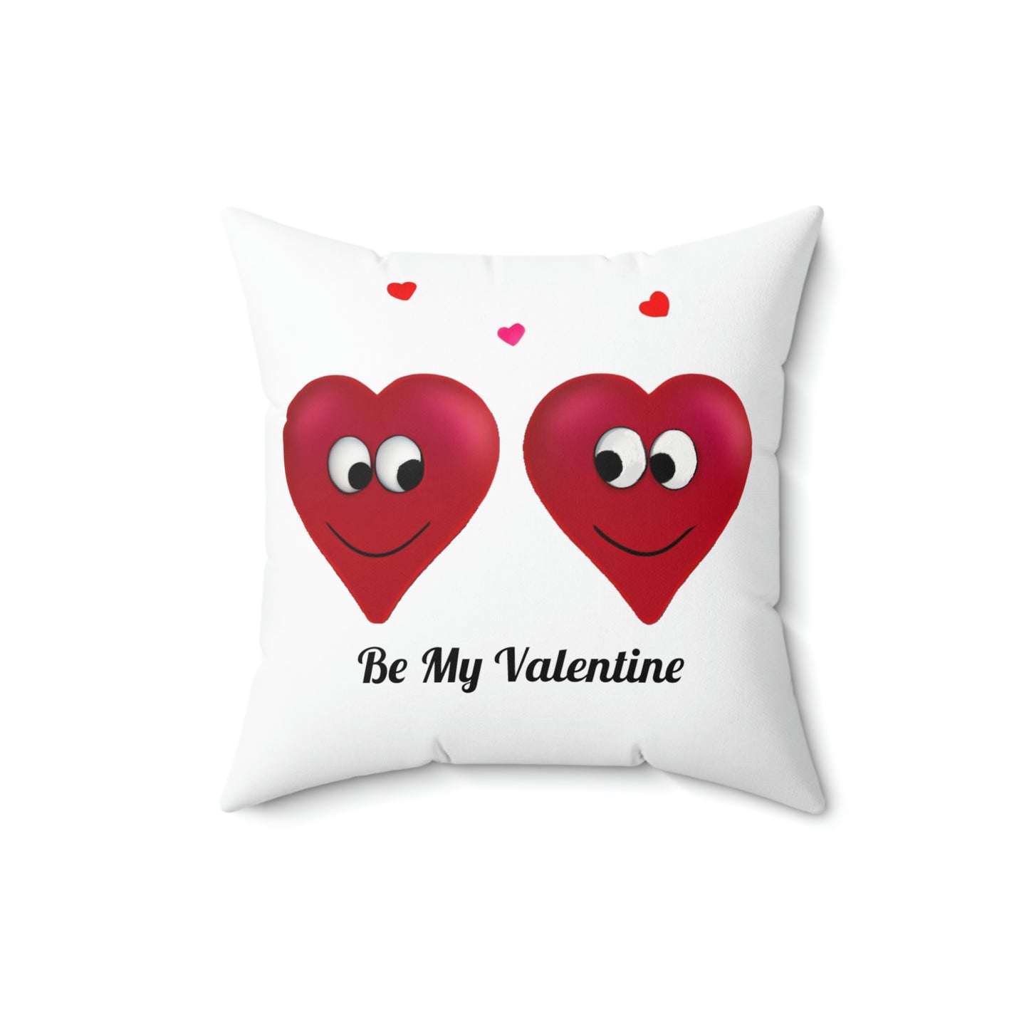 Valentine's "Be My Valentine" Conversation Hearts Spun Polyester Square Pillow