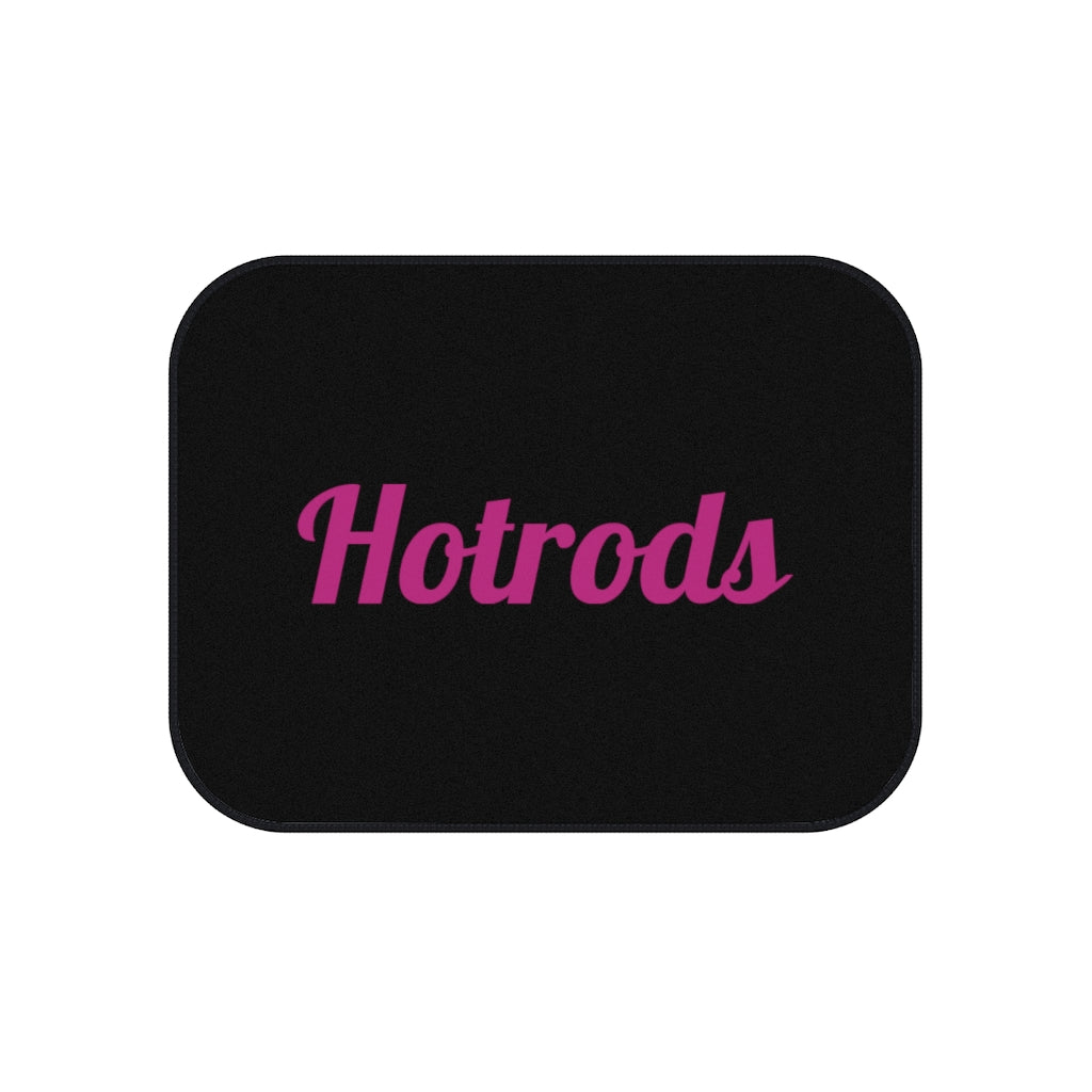 Hotrods Car Mats (Set of 4) - Black w/Pink print