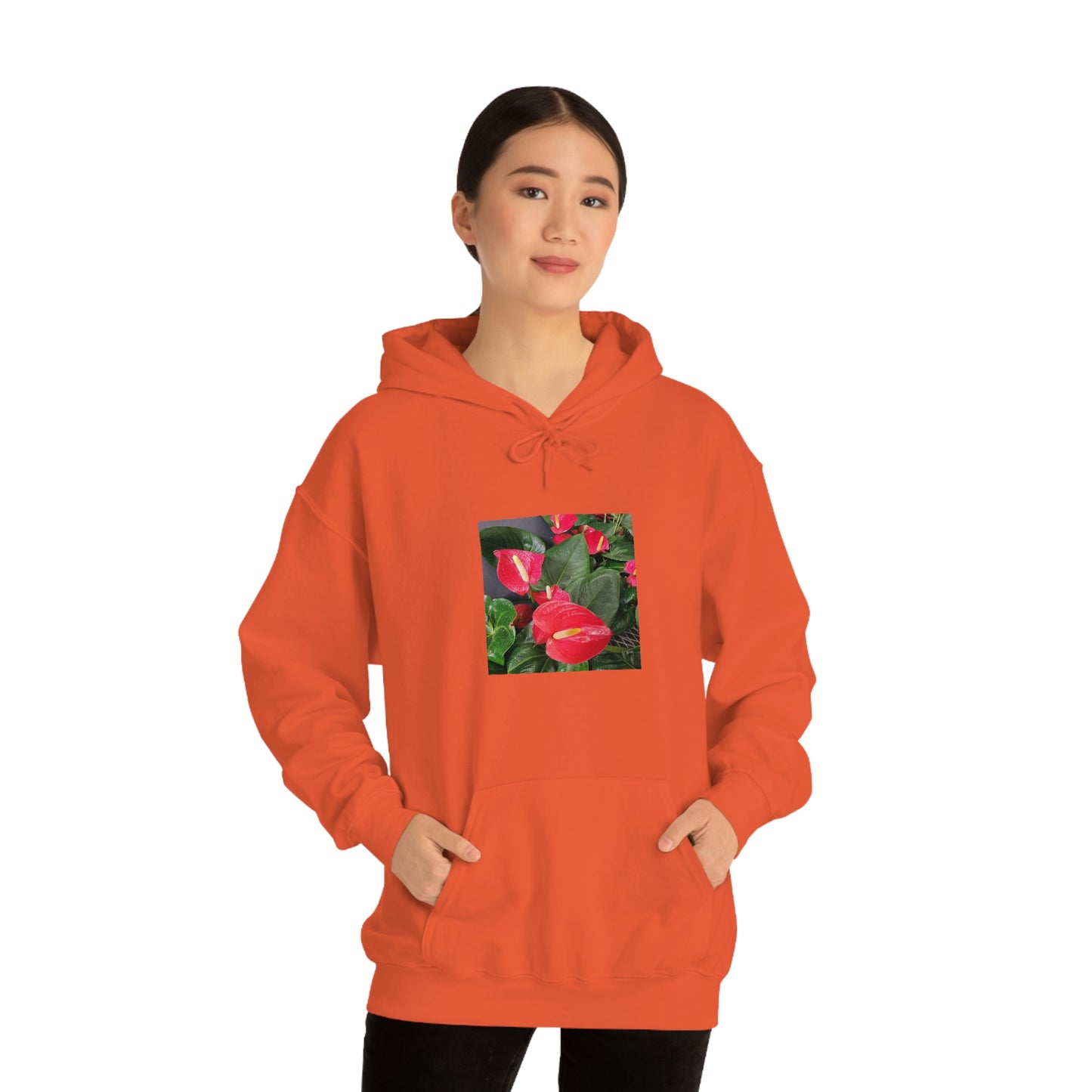 Island Style Anthurium Unisex Heavy Blend™ Hooded Sweatshirt