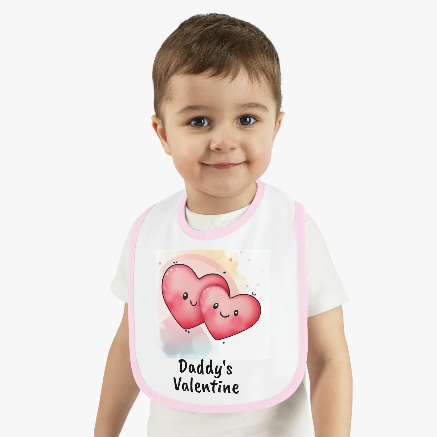 Valentine's "Daddy's Valentine" II Baby Contrast Trim Jersey Bib