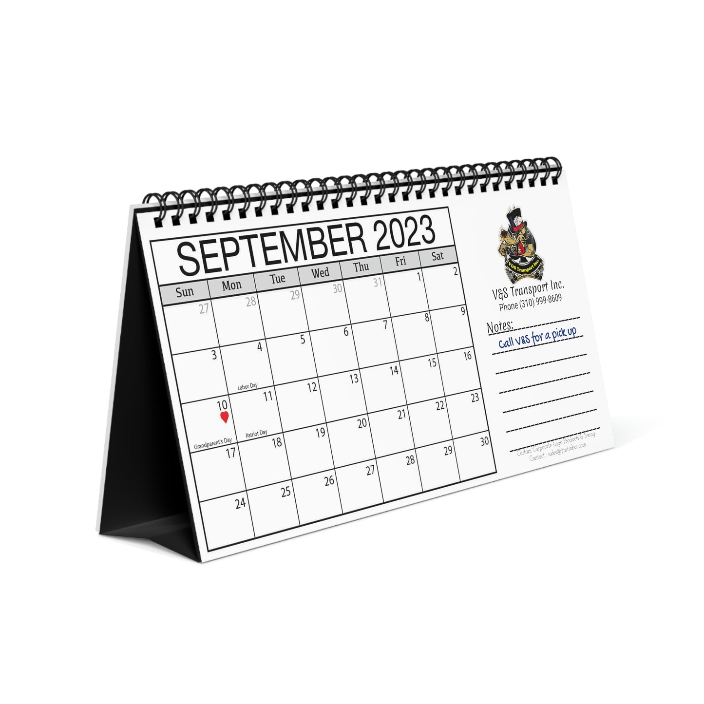 V&S Transport Desk Calendar 2