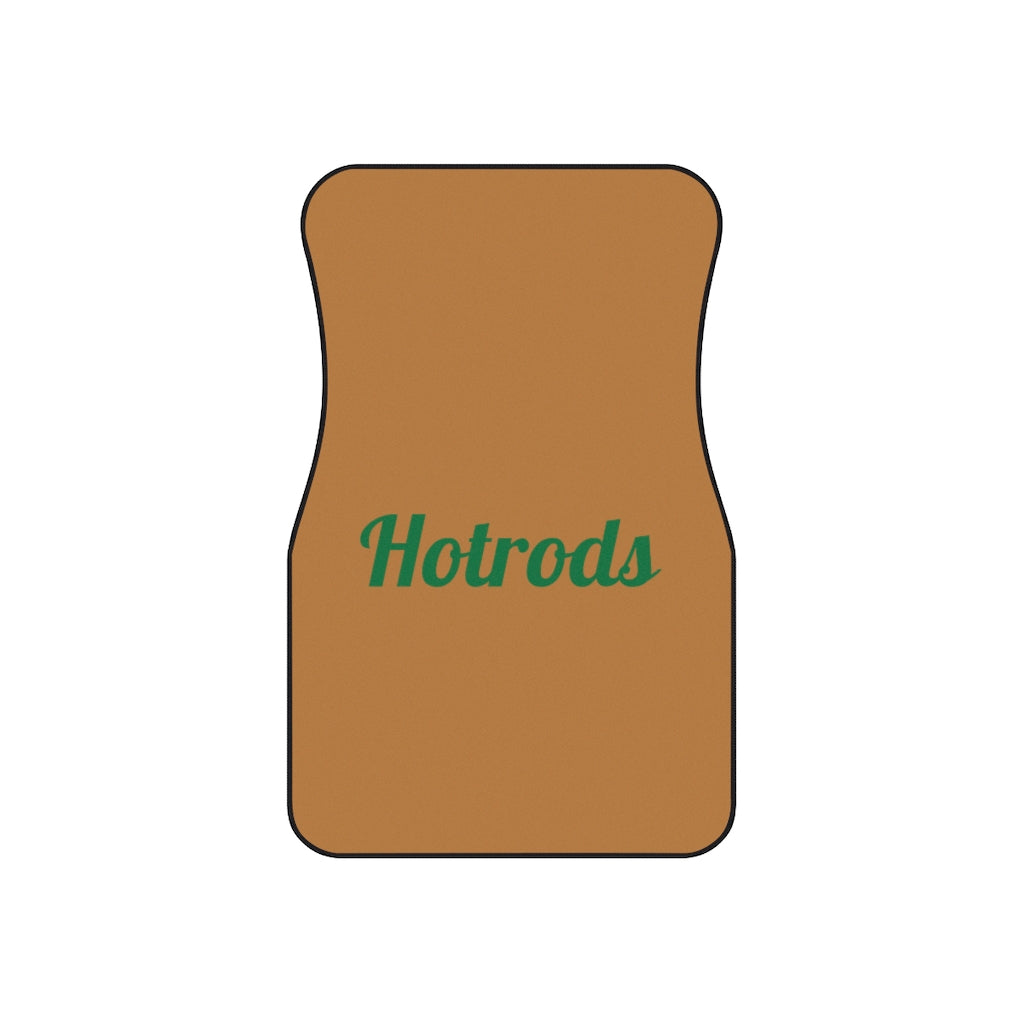 Hotrods Car Mats (Set of 4) - Lt Brown w/Green print