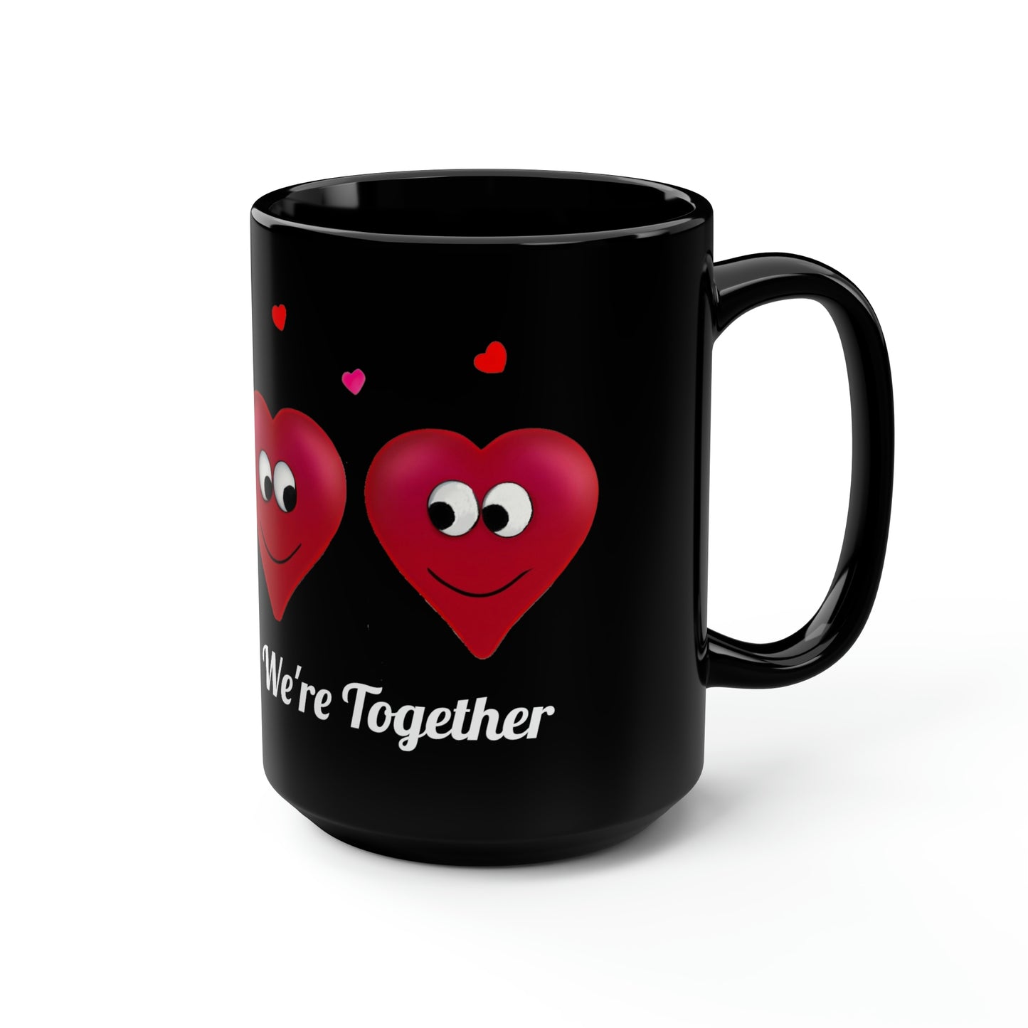 Valentine's "We're Together" Black Mug, 15oz