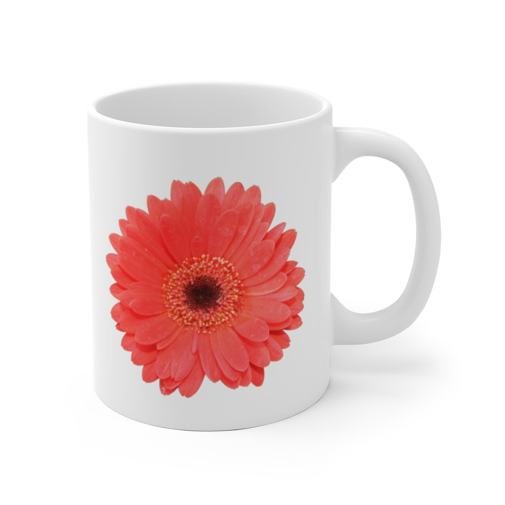 Designer Ceramic Mug, "Coral Gerber" 11oz and 15oz