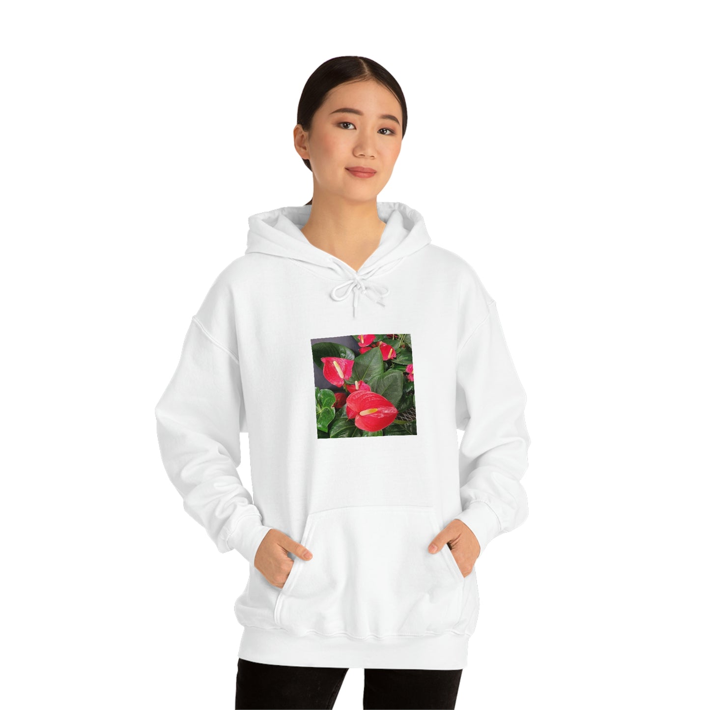 Island Style Anthurium Unisex Heavy Blend™ Hooded Sweatshirt