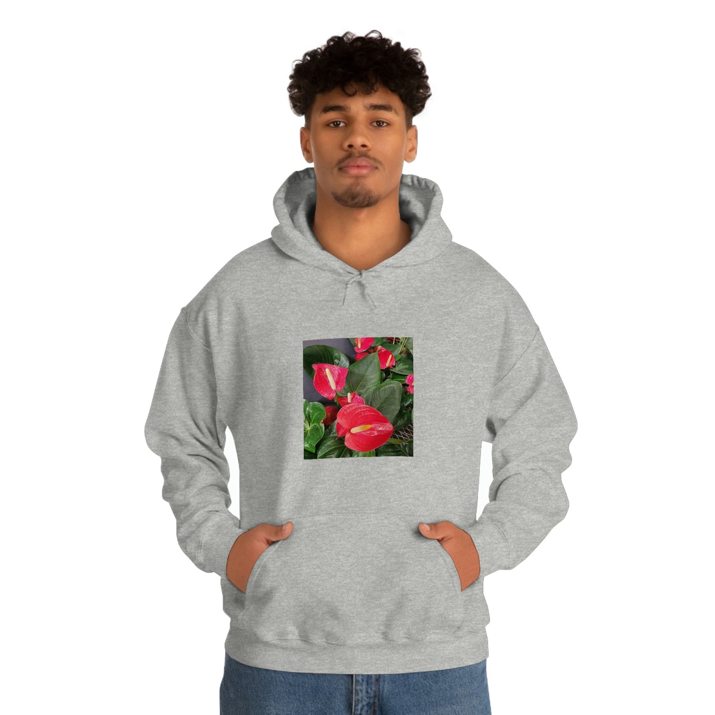 Island Style Anthurium Unisex Heavy Blend™ Hooded Sweatshirt