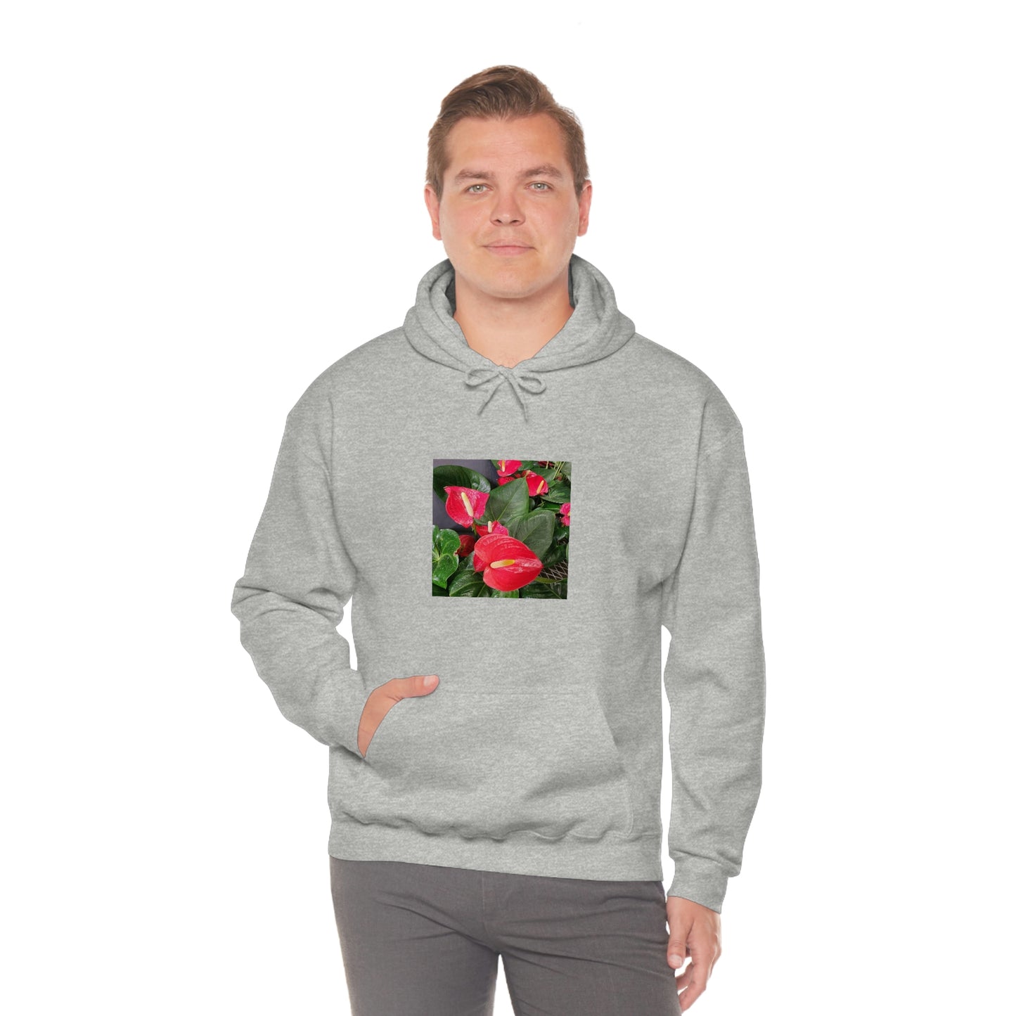 Island Style Anthurium Unisex Heavy Blend™ Hooded Sweatshirt