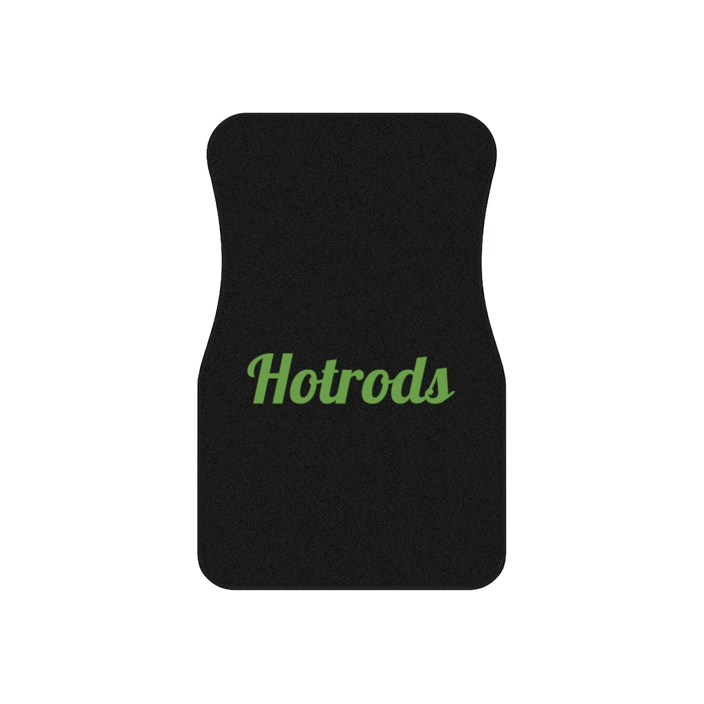 Hotrods Car Mats (Set of 4) - Black w/Green print