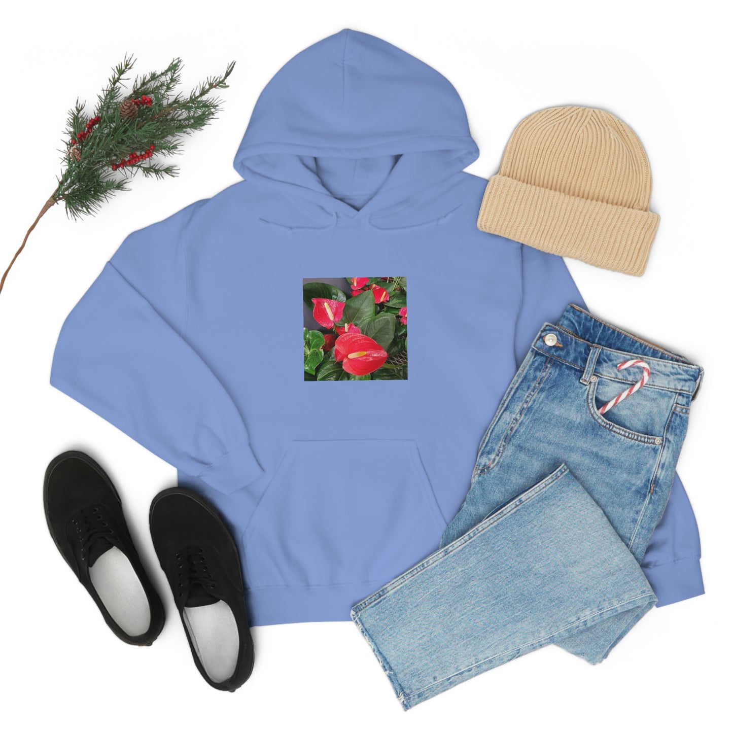 Island Style Anthurium Unisex Heavy Blend™ Hooded Sweatshirt