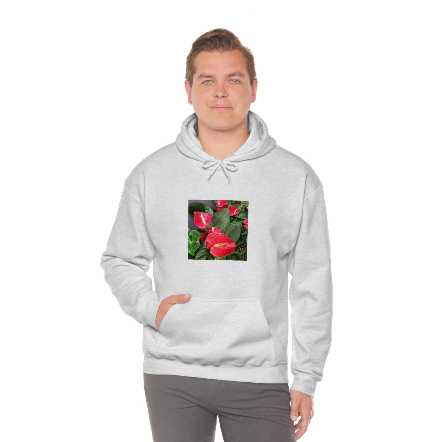 Island Style Anthurium Unisex Heavy Blend™ Hooded Sweatshirt