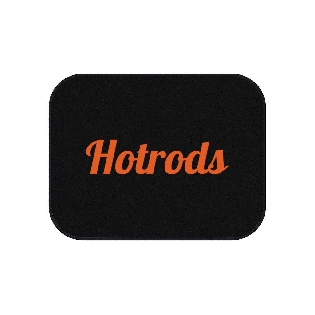 Hotrods Car Mats (Set of 4) - Black w/Orange print