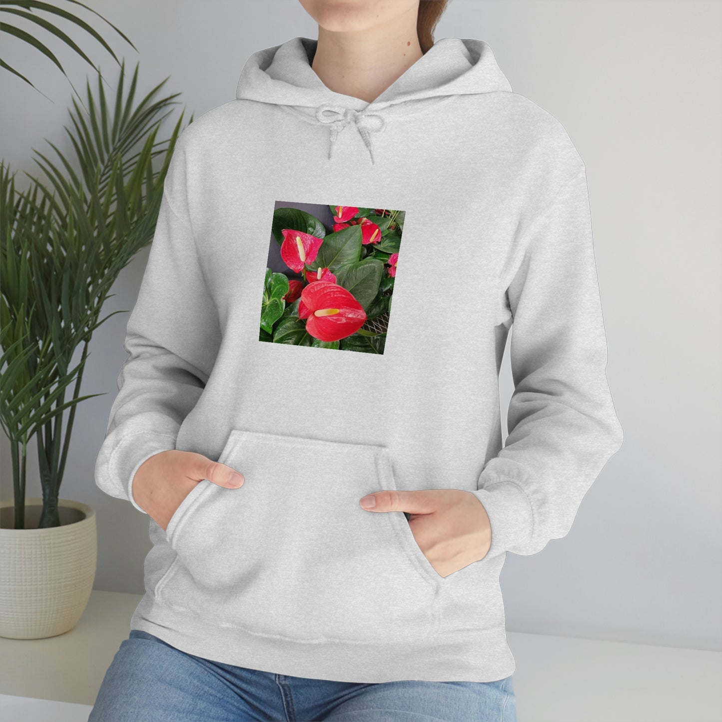 Island Style Anthurium Unisex Heavy Blend™ Hooded Sweatshirt