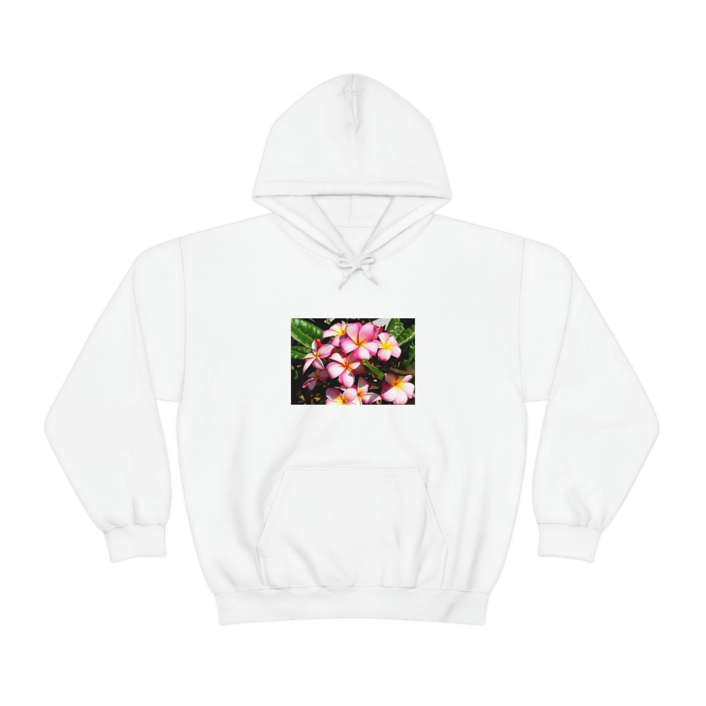 Islander Striped Plumeria Unisex Heavy Blend™ Hooded Sweatshirt