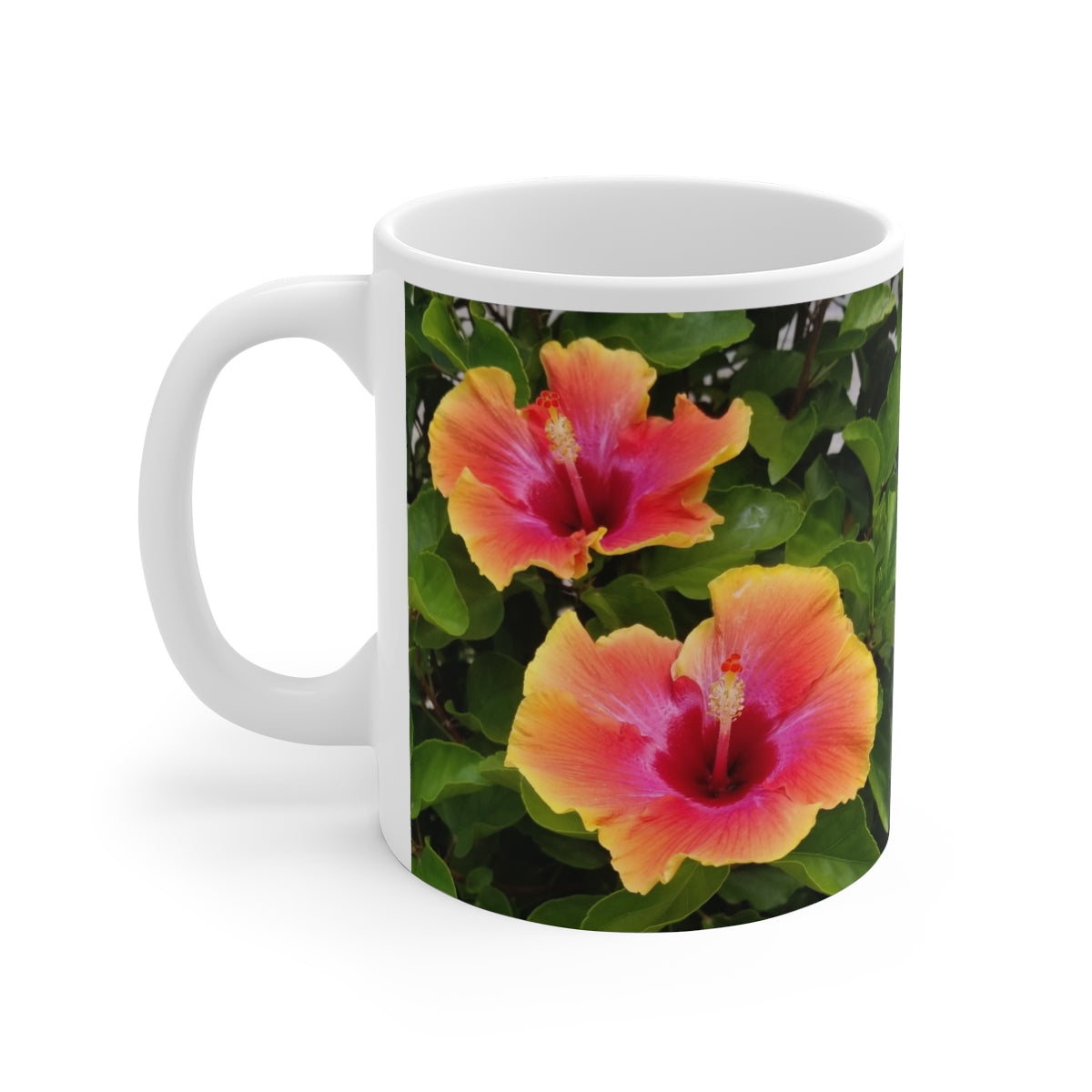 Island Style Hibiscus Ceramic Mug, 11oz and 15oz