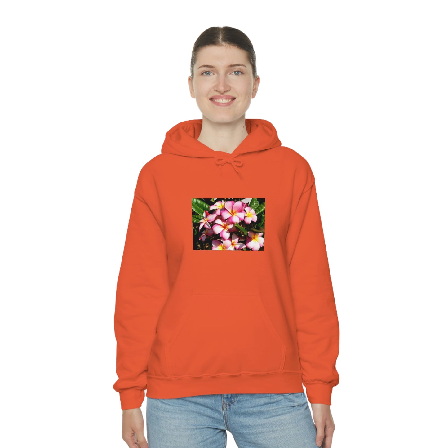 Islander Striped Plumeria Unisex Heavy Blend™ Hooded Sweatshirt