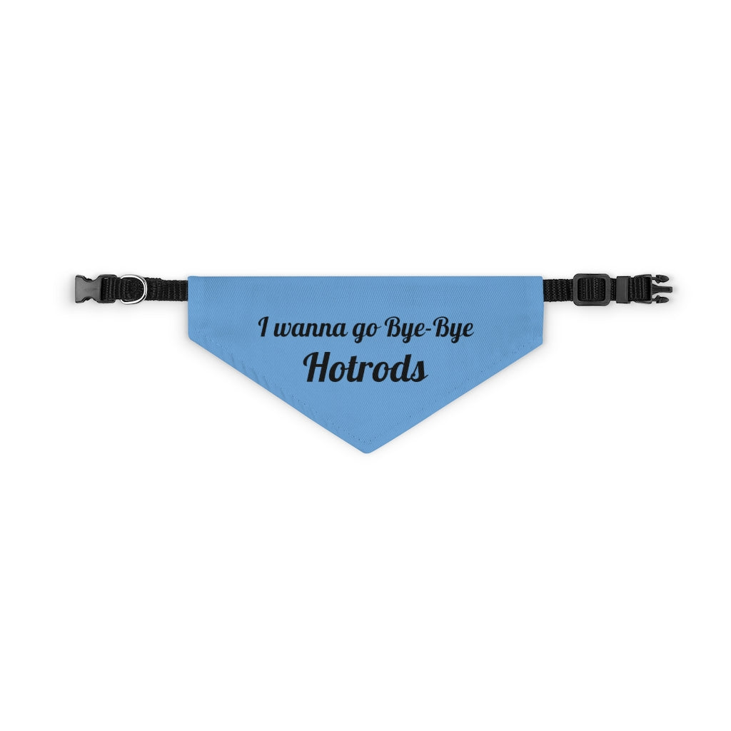 Hotrods "I wanna go Bye-Bye" Pet Bandana Collar - Black print