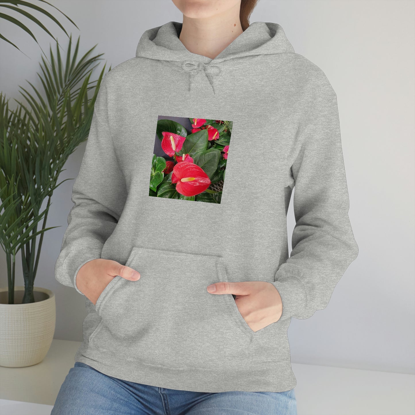 Island Style Anthurium Unisex Heavy Blend™ Hooded Sweatshirt