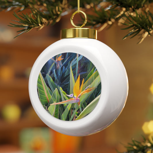 Island Style Bird of Paradise Christmas Ball Ornament