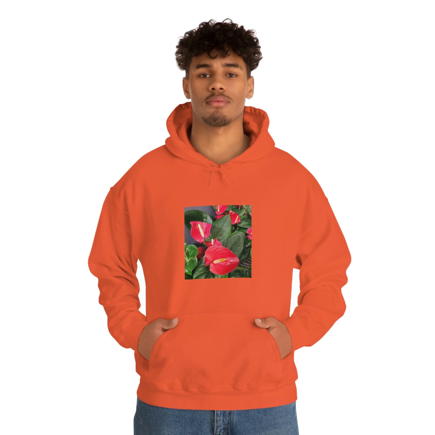 Island Style Anthurium Unisex Heavy Blend™ Hooded Sweatshirt