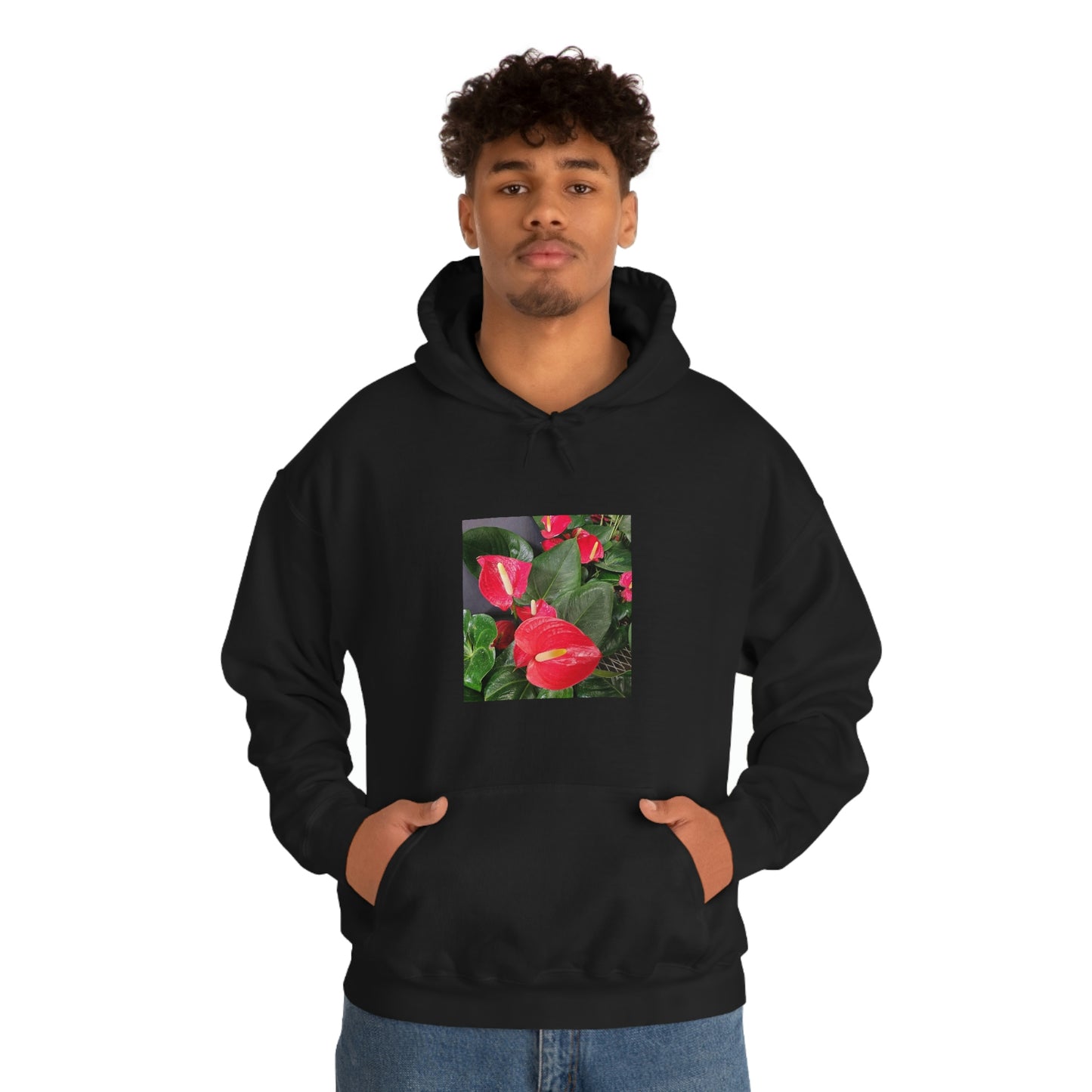 Island Style Anthurium Unisex Heavy Blend™ Hooded Sweatshirt