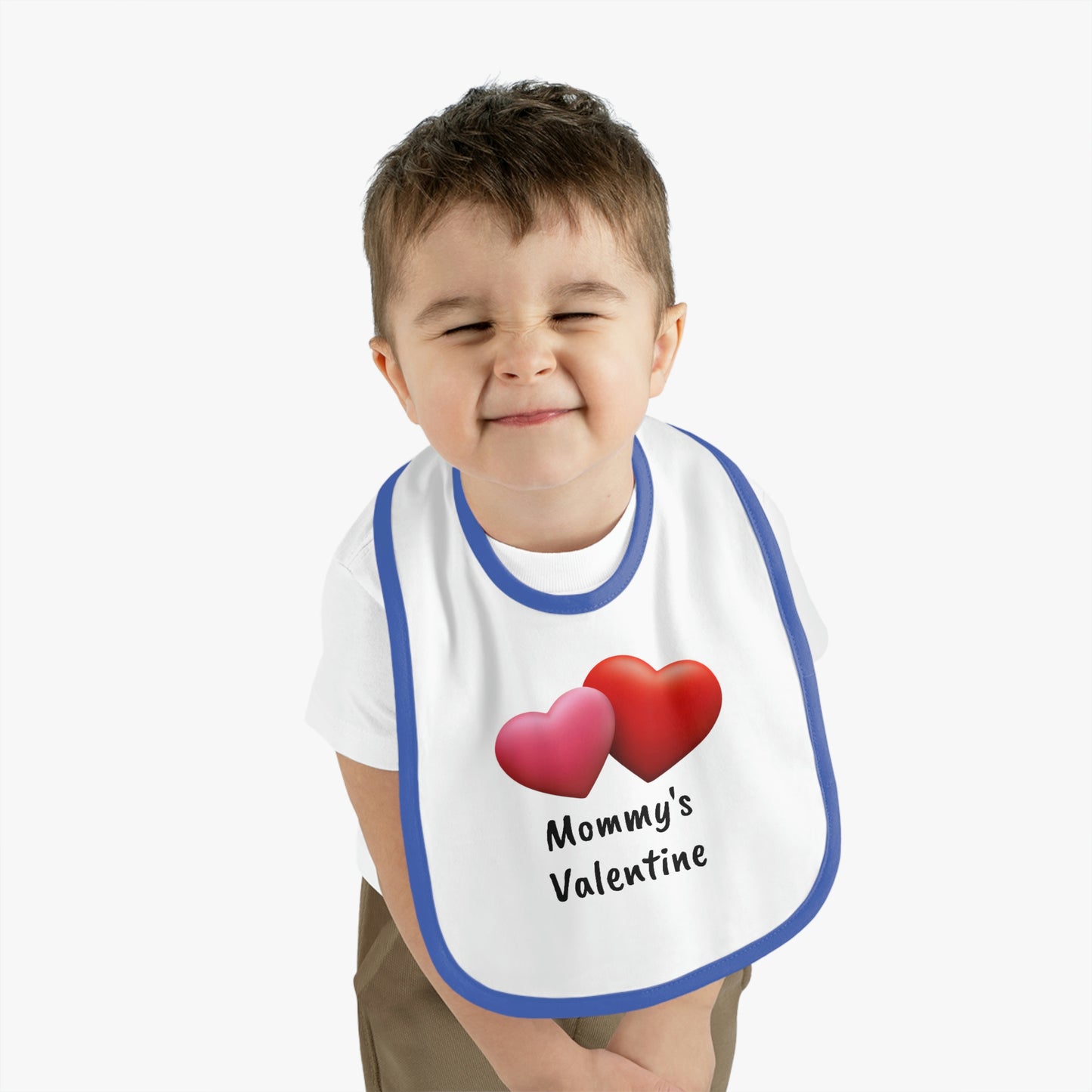 Valentine's "Mommy's Valentine" Baby Contrast Trim Jersey Bib