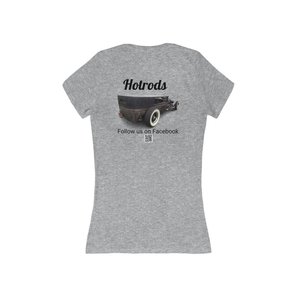 Hotrods Signature "Rat Rod" Women's Jersey Short Sleeve Deep V-Neck Tee