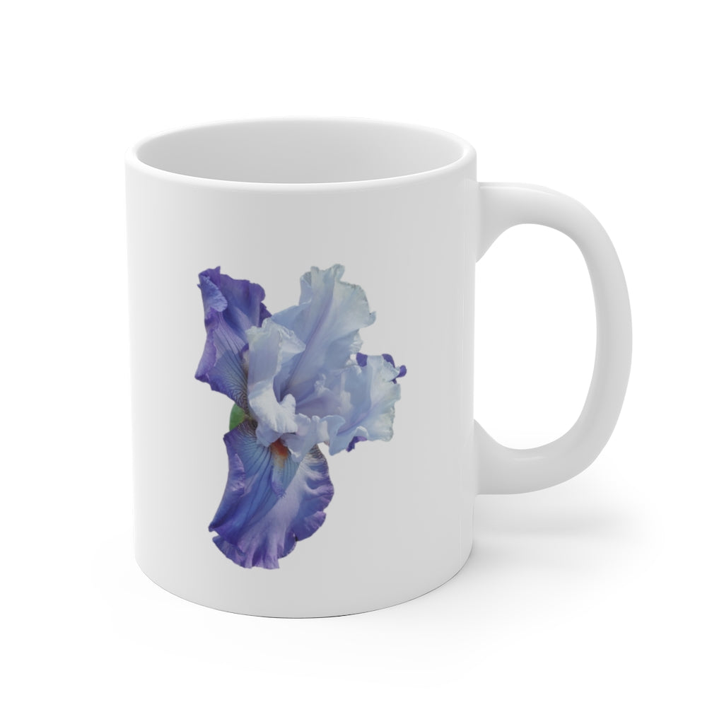 Designer Ceramic Mug, "Lavender Iris" 11oz and 15oz