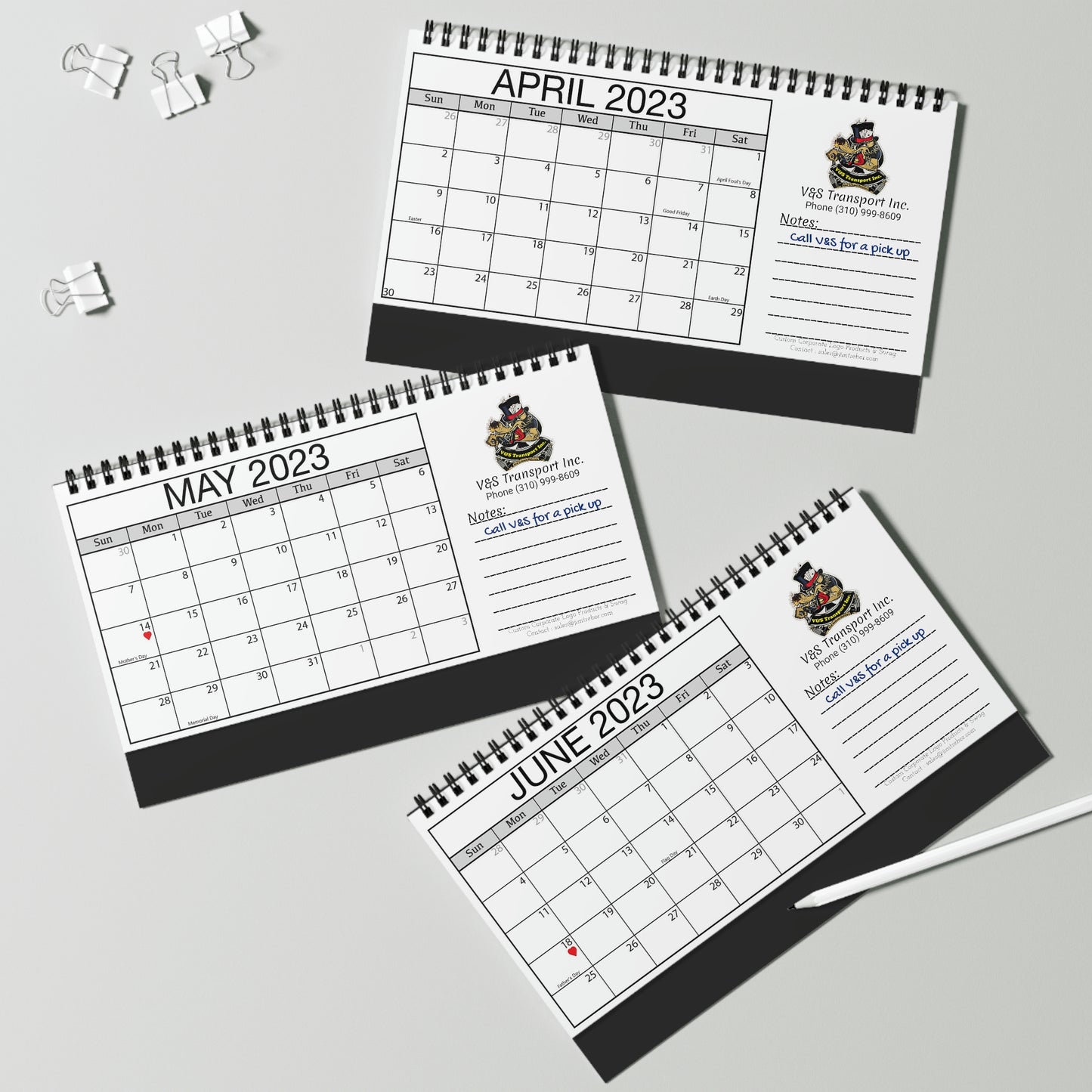 V&S Transport Desk Calendar 2