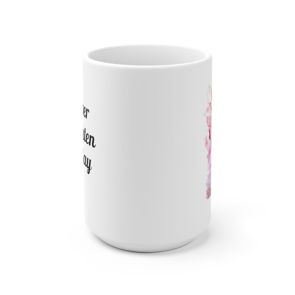 Designer Ceramic Mug, "Pink Glads" 11oz and 15oz